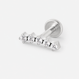 Crystal Horizon Labret sølvfarvet
