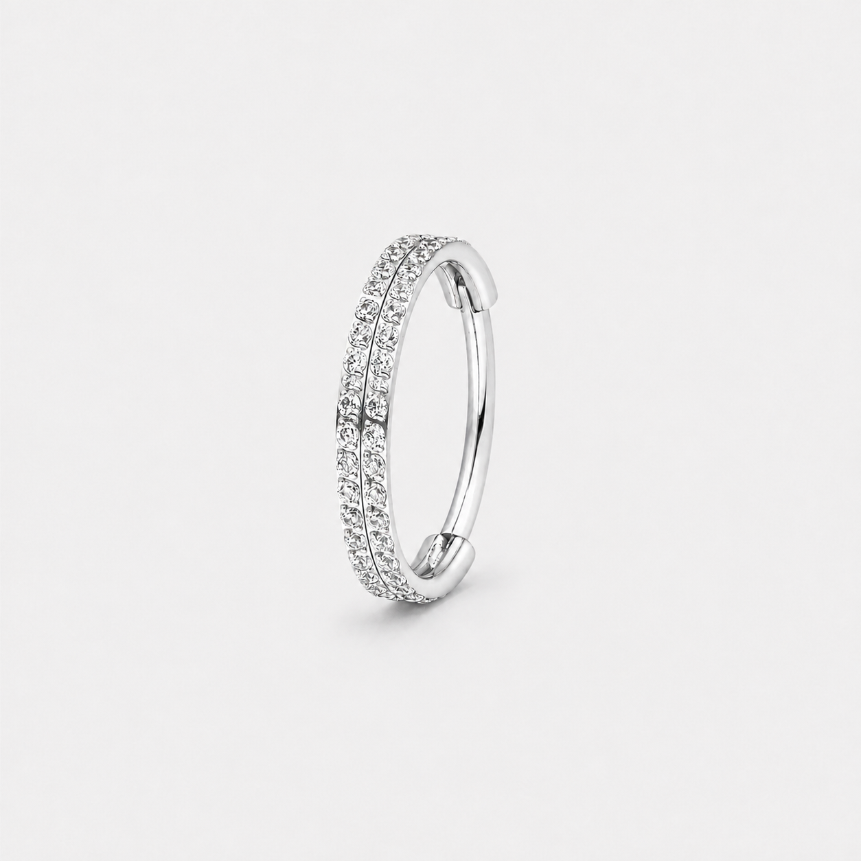 Double Crystal Pavé Ring sølvfarvet 8 mm