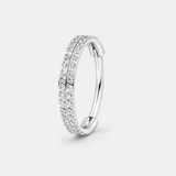 Double Crystal Pavé Ring sølvfarvet 10 mm