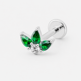 Crystal Dreaming Emerald Labret sølvfarvet