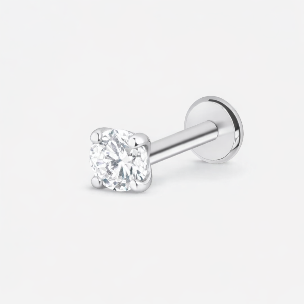 Crystal Classic Labret 4 mm sølvfarvet