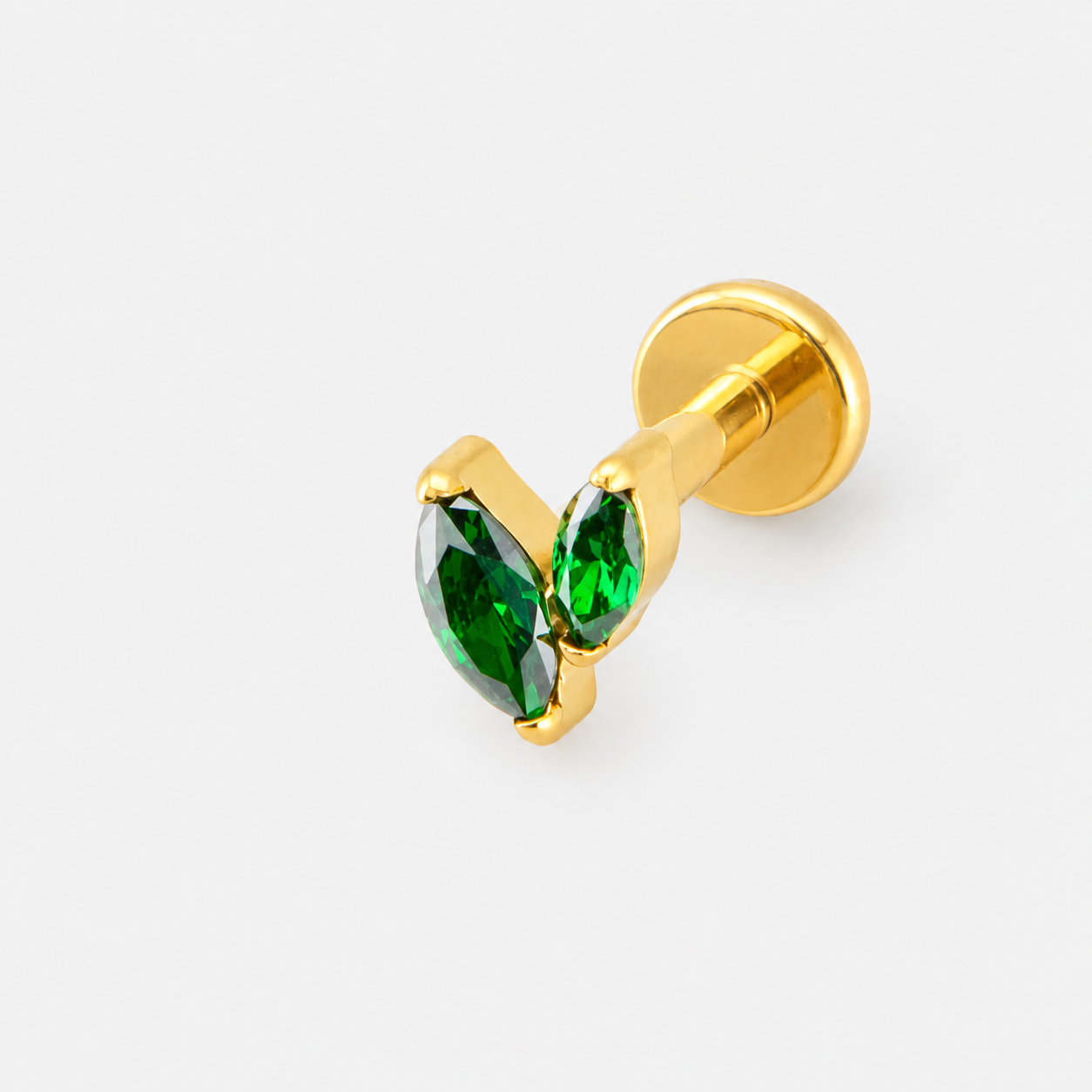 Emerald Twin Leaf Labret guldfarvet