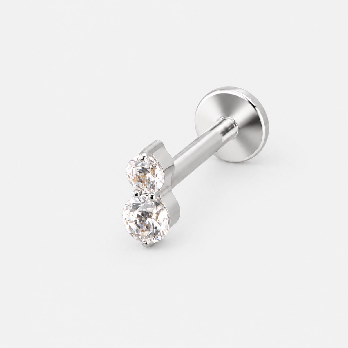 Elara Twin Spark Labret sølvfarvet