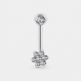Florelle Crystal Flower piercing sølvfarvet