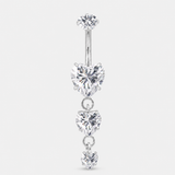 Seraphina Hearts Navlepiercing sølvfarvet
