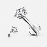 Stella Nova Star Labret 3 mm sølvfarvet