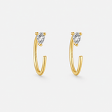 Crystal Drop Hoops Guldbelagt 925 sølv 8,5 mm