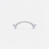Twin Gem Curved Barbell stav sølvfarvet 8 mm