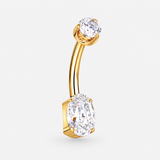 Elowen Oval 4/6 mm Navlepiercing guldfarvet