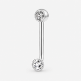 Aveline Duo piercing sølvfarvet 10 mm