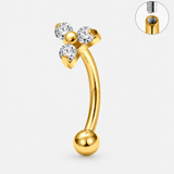 Trinity Curved Barbell stav guldfarvet 8 mm