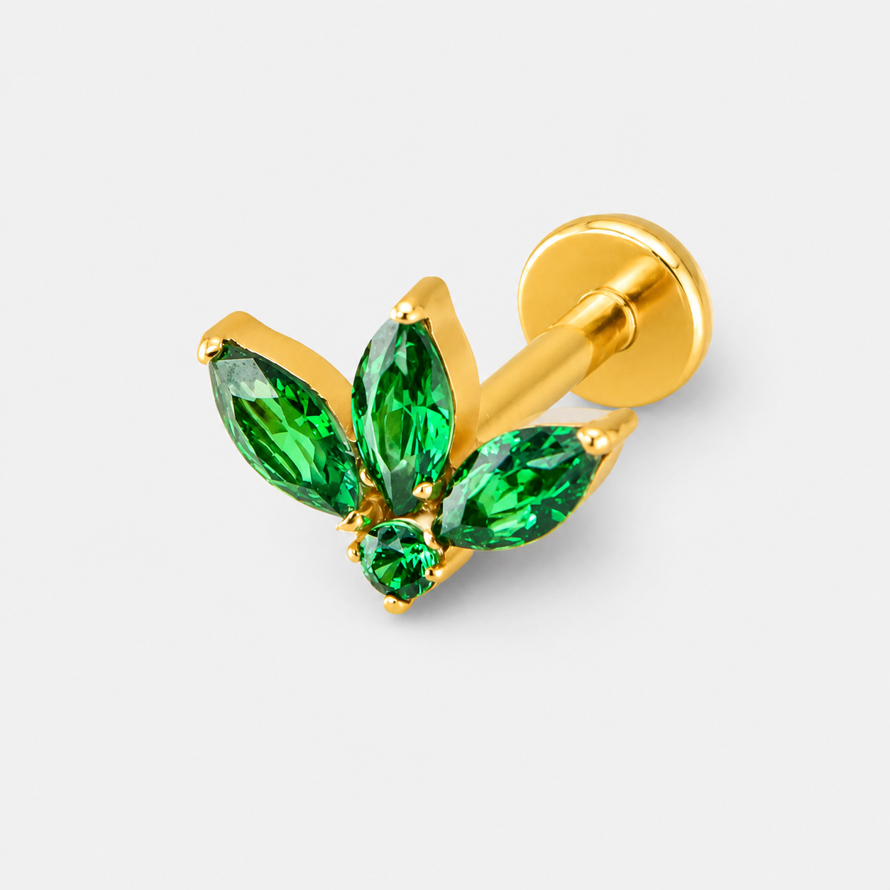 Emerald Leaf Cluster Labret guldfarvet