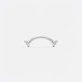 Twin Gem Curved Barbell stav sølvfarvet 6 mm