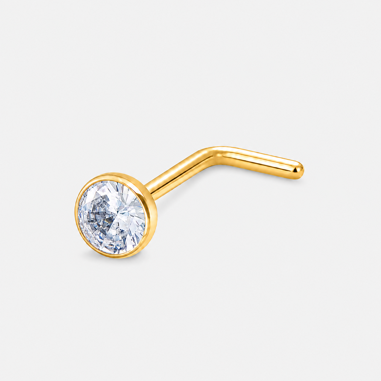 Halo næsepiercing 2,5 mm guldfarvet