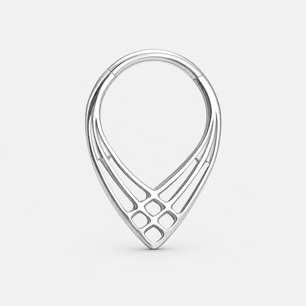 Geometric Drop Clicker Ring sølvfarvet 8 mm