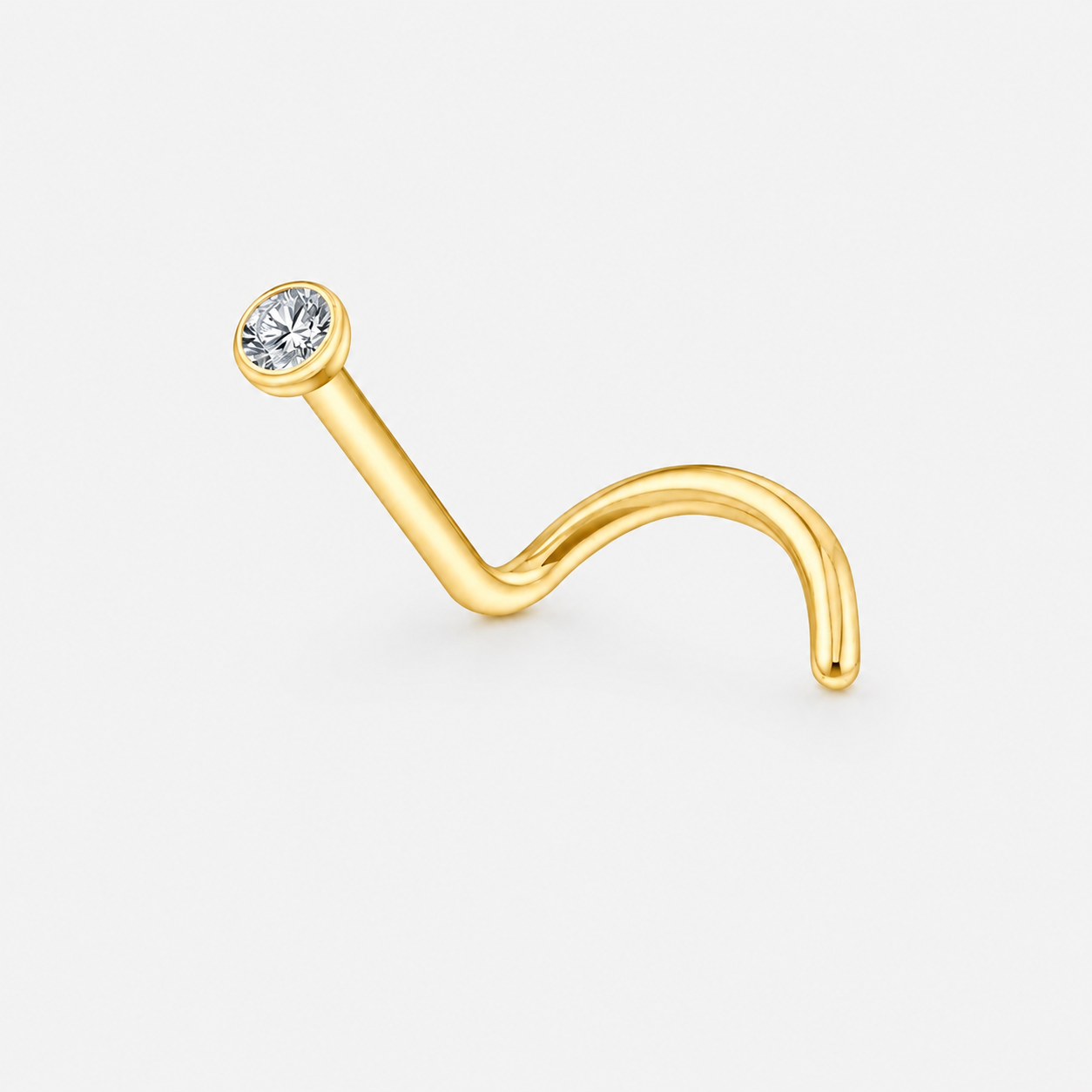 Bezel Curved næseskrue 2 mm guldfarvet