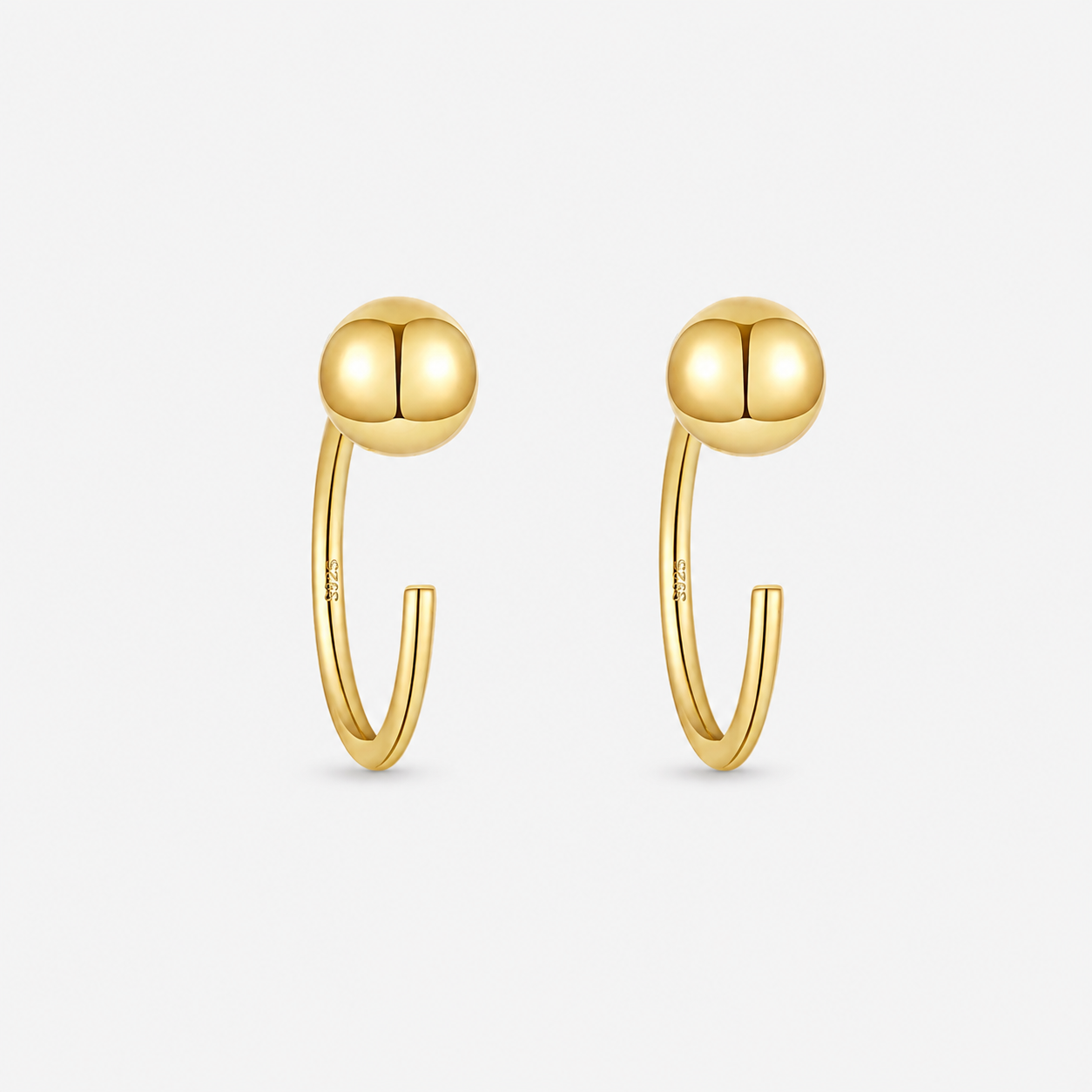 Dome Hoops Guldbelagt 925 sølv 8,5 mm