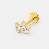 Crystal Tri Labret guldfarvet