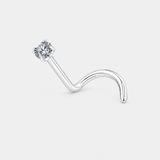 Crystal Curved næseskrue 2 mm sølvfarvet