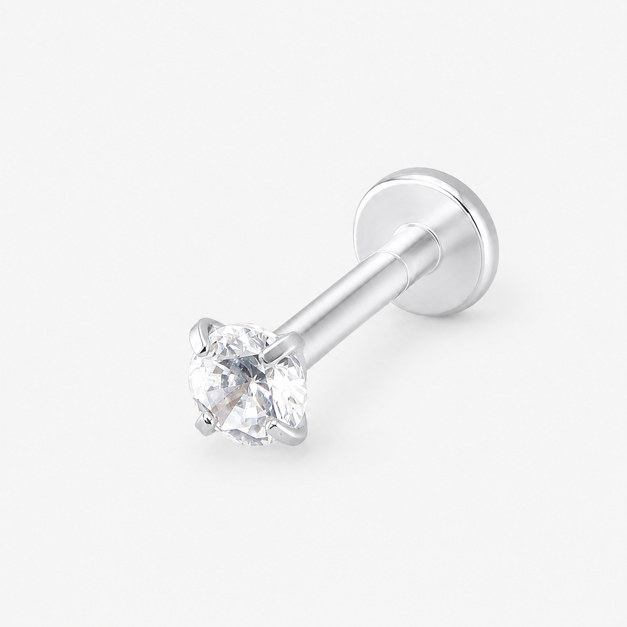 Classic Solitaire Labret 3 mm sølvfarvet
