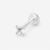 Classic Solitaire Labret 3 mm sølvfarvet