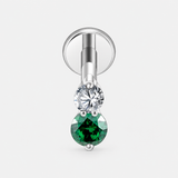 Elara Emerald Spark Labret sølvfarvet