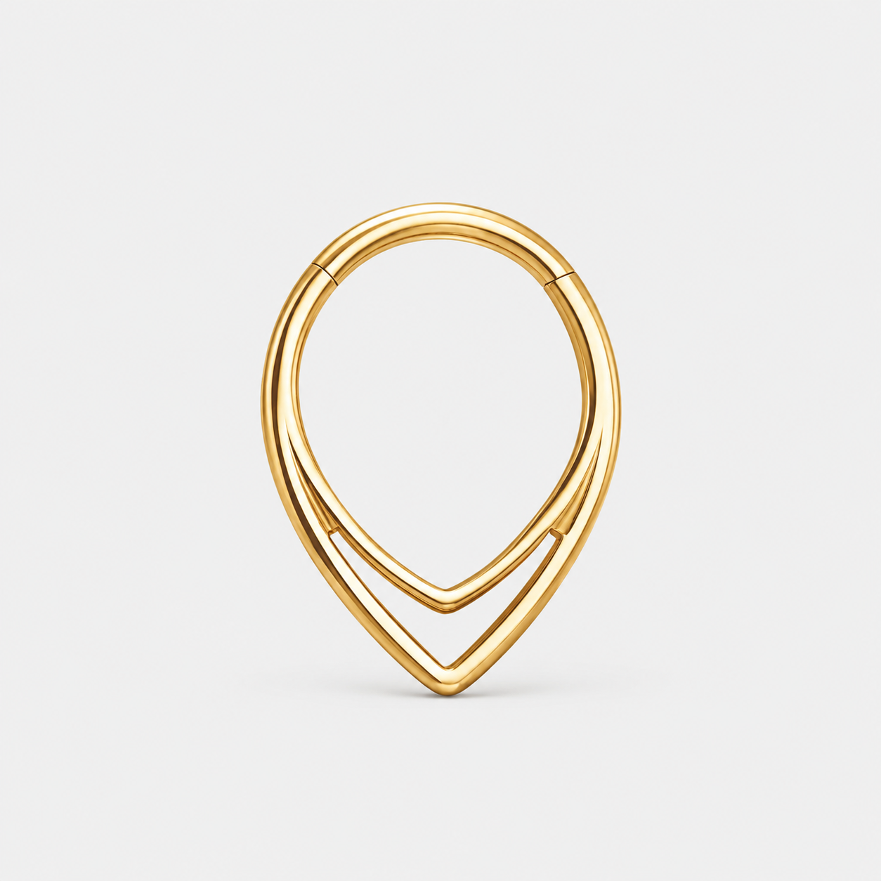 Double Teardrop Clicker Ring guldfarvet 8 mm