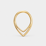 Double Teardrop Clicker Ring guldfarvet 8 mm