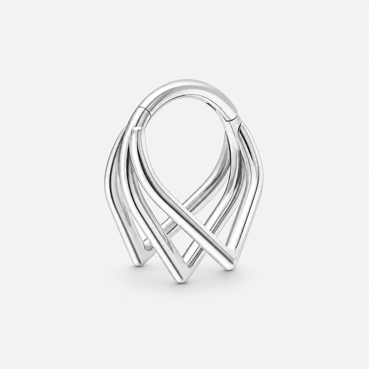 Layered Crossover Clicker Ring sølvfarvet 8 mm