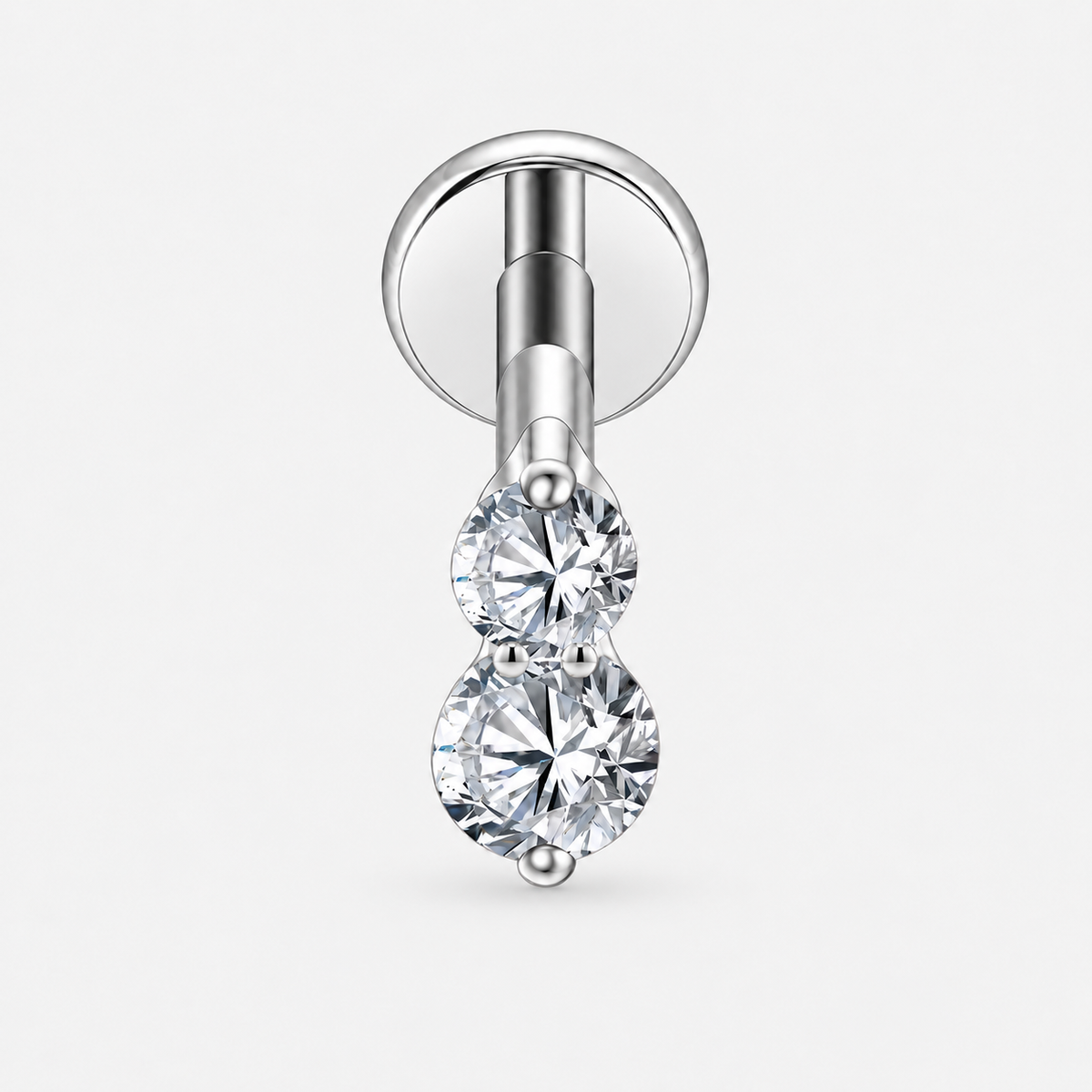 Elara Twin Spark Labret sølvfarvet