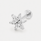 Crystal Bloom Labret sølvfarvet