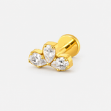 Crystal Petal Labret guldfarvet