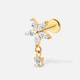 Floral Drop Labret guldfarvet