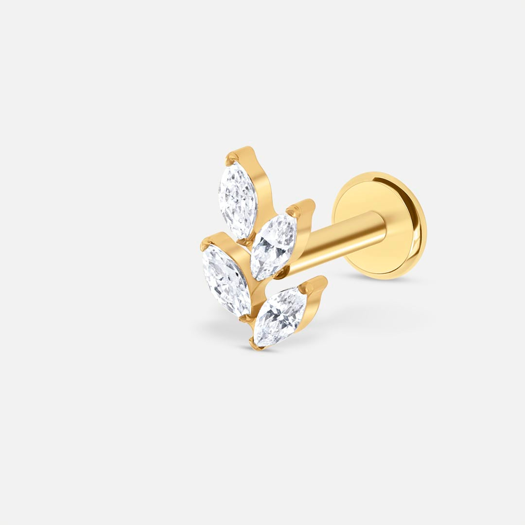 Crystal Dream Leaf Labret guldfarvet