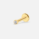 Bezel Crystal 2 mm Labret guldfärgad