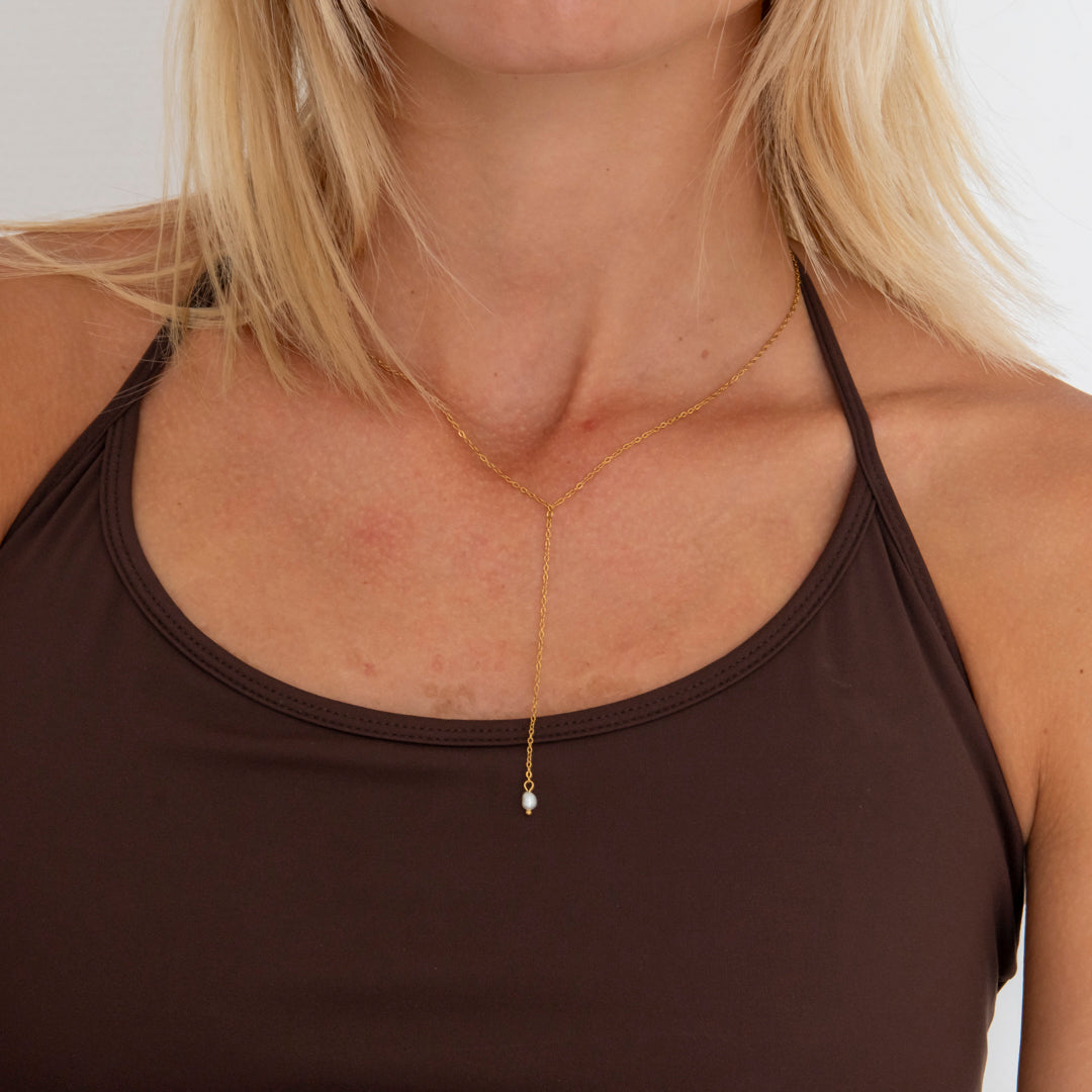 Leana Pearl Halskæde 18K Guldbelagt
