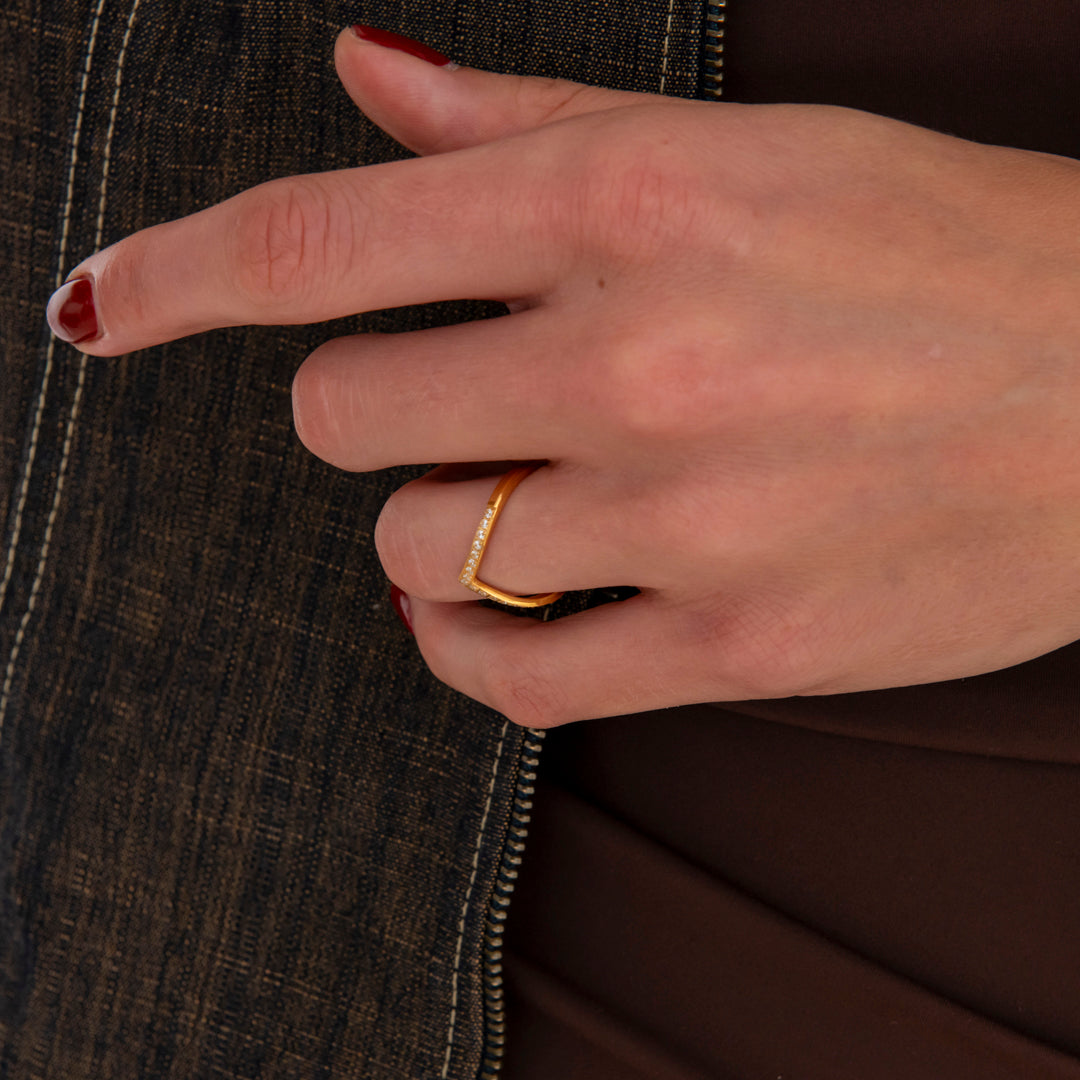 Serene Sparkle Ring 18K Guldbelagt