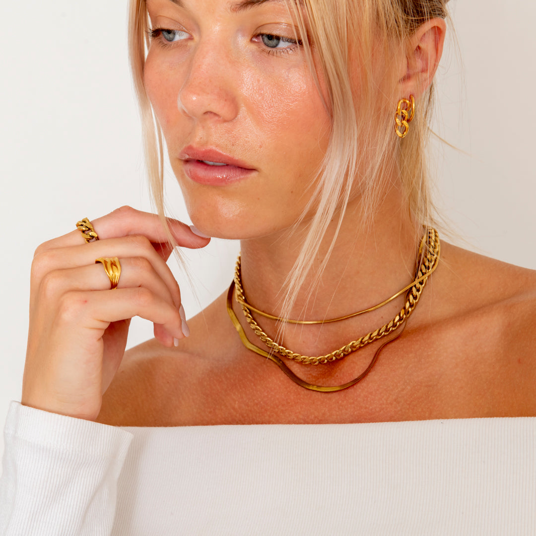 Golden Link ørestick 18K Guldbelagt