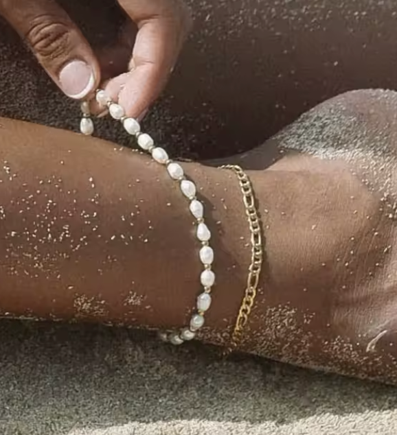 Ocean Pearl Ankelkæde 18K Guldbelagt
