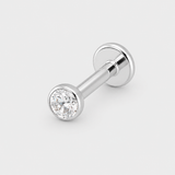 Classic Bezel 4 mm Labret sølvfarvet