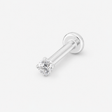 Solitaire Push-in 2 mm Labret sølvfarvet
