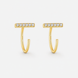 Crystal Line Hoops Guldbelagt 925 sølv 8,5 mm