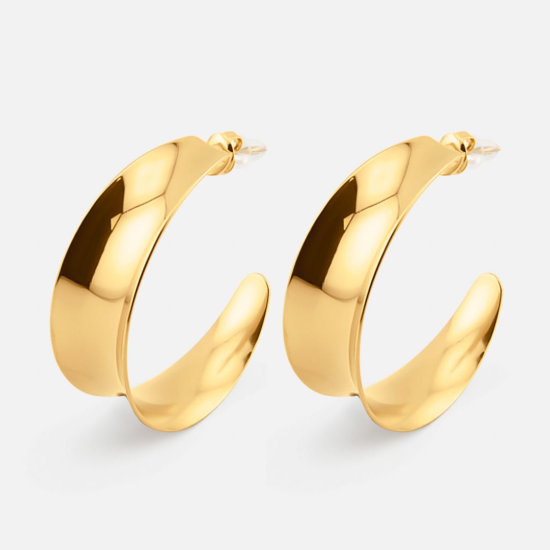 Alina Hoops 18K Guldbelagt 40 mm - BY CARA