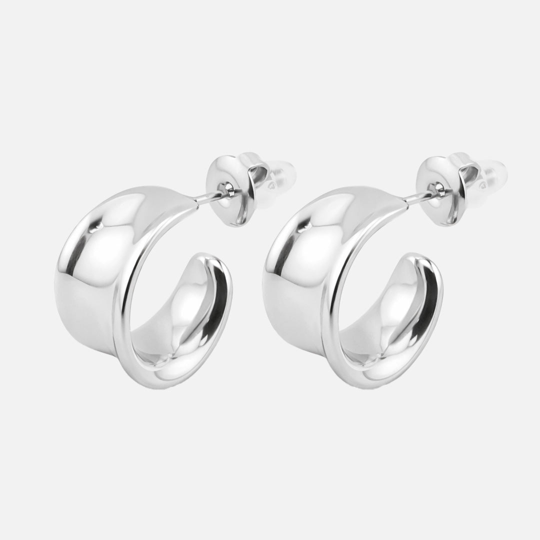 Alina Hoops Sølvfarvet 12 mm - BY CARA