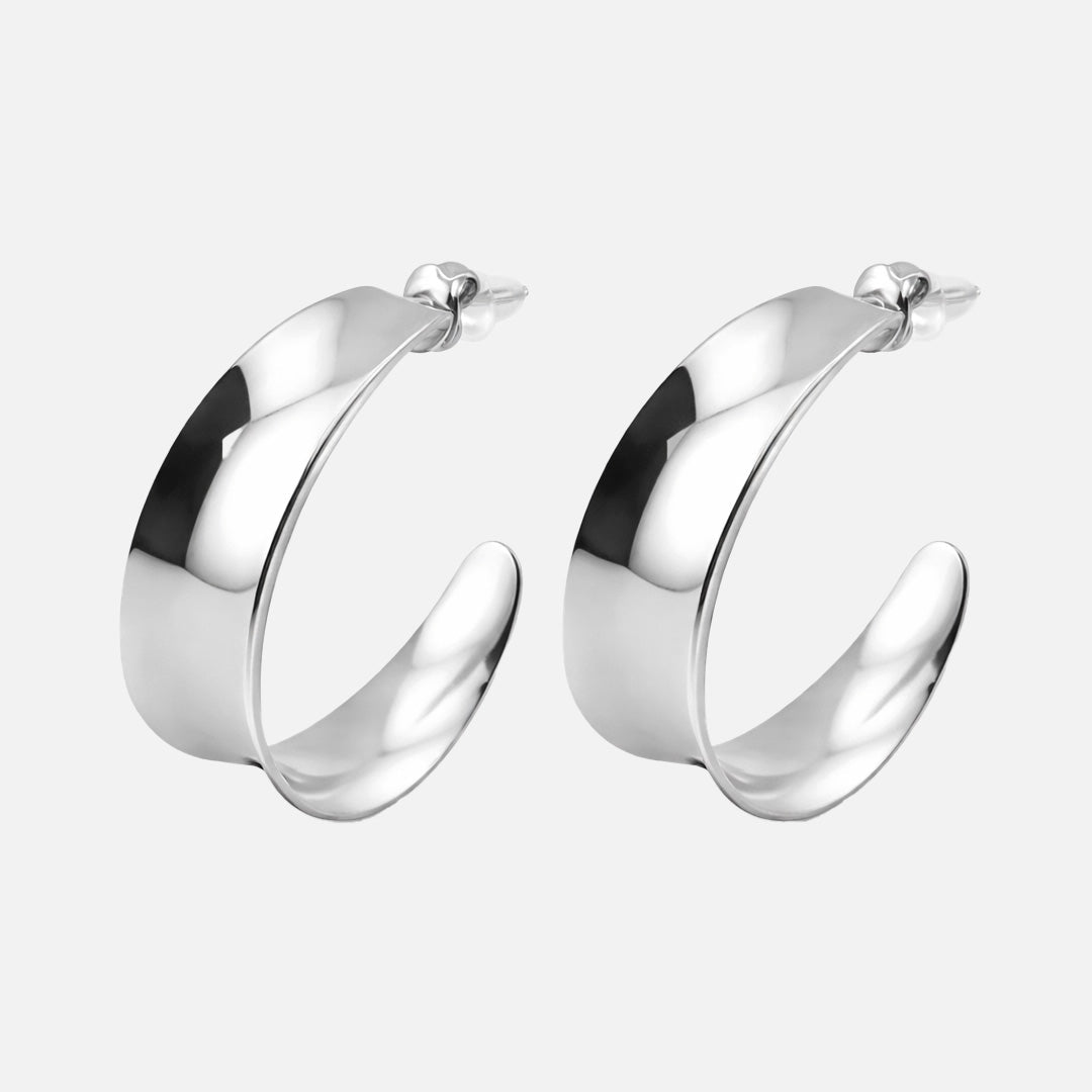 Alina Hoops Sølvfarvet 40 mm - BY CARA