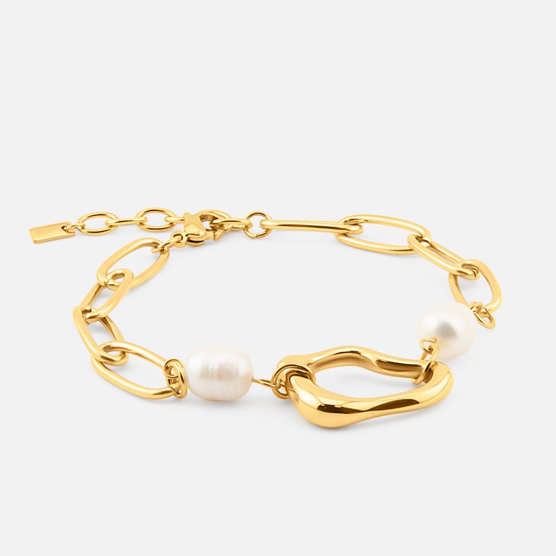 Alina Pearl Armbånd 18K Guldbelagt - BY CARA