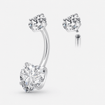 Amora Heart CZ 5/8 mm Navlepiercing sølvfarvet - BY CARA