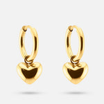 Amora Heart Hoops 18K Guldbelagt - BY CARA