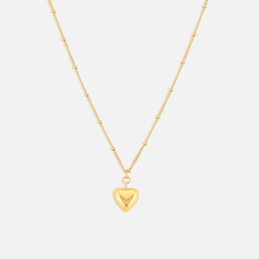 Amour Heart Halskæde 18K Guldbelagt - BY CARA