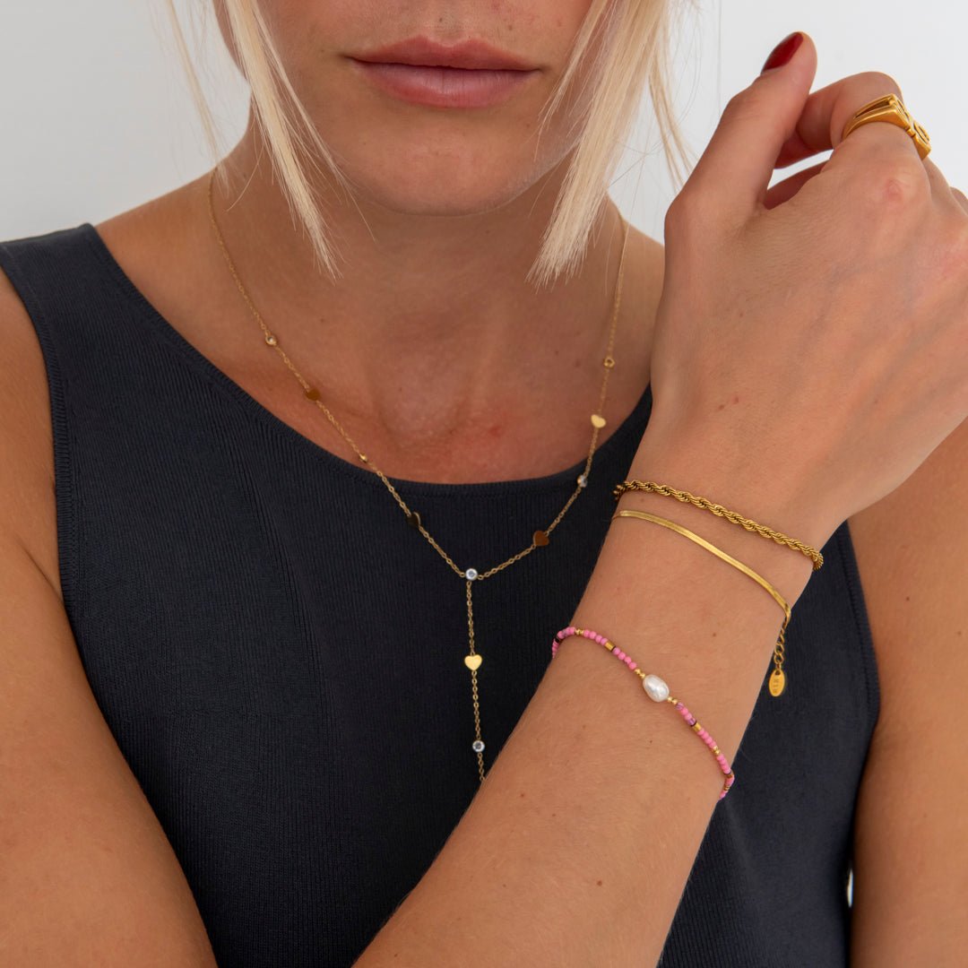 Amour Y Halskæde 18K Guldbelagt - BY CARA